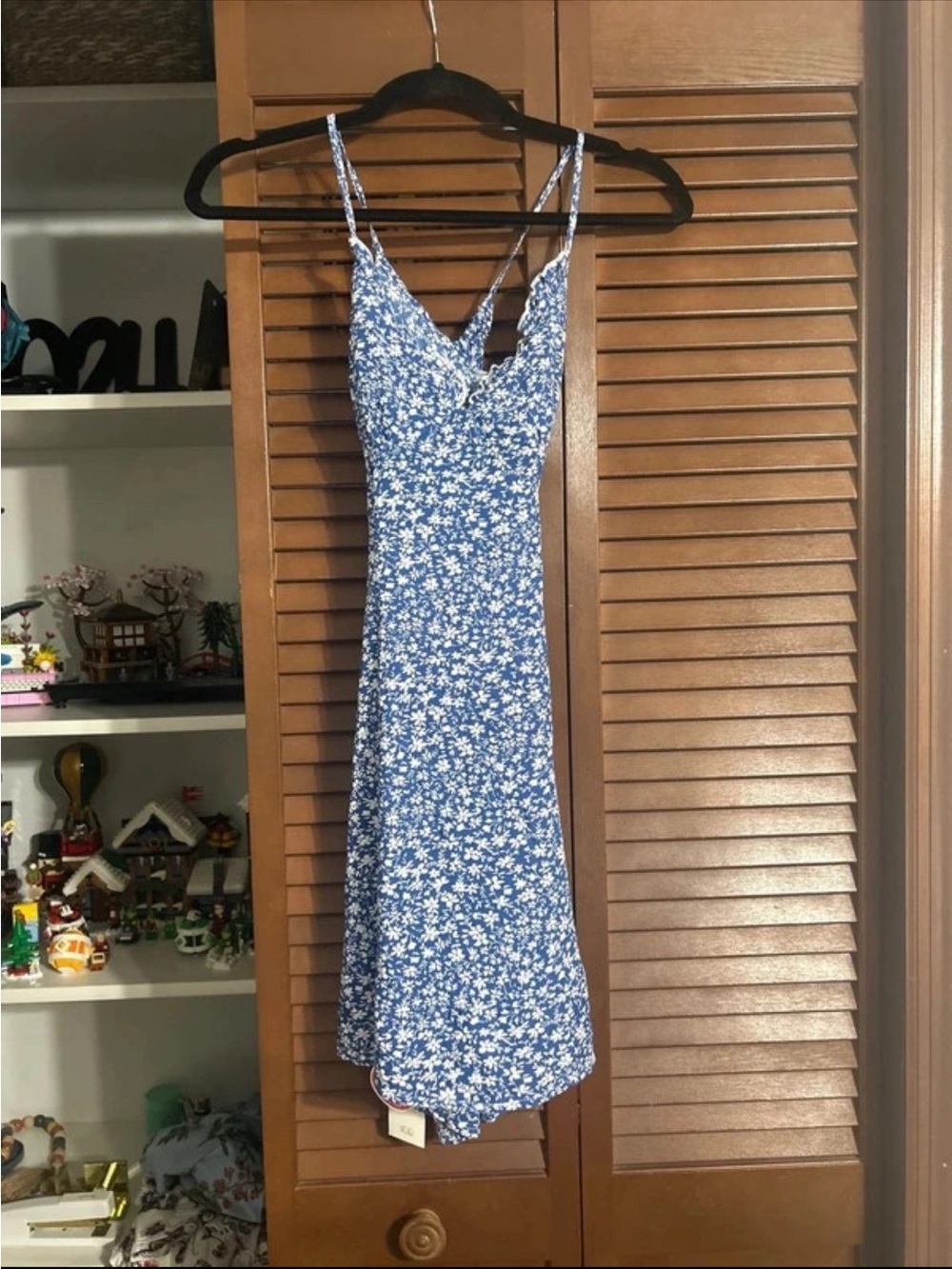 Cider Blue Floral Mini Slip Dress